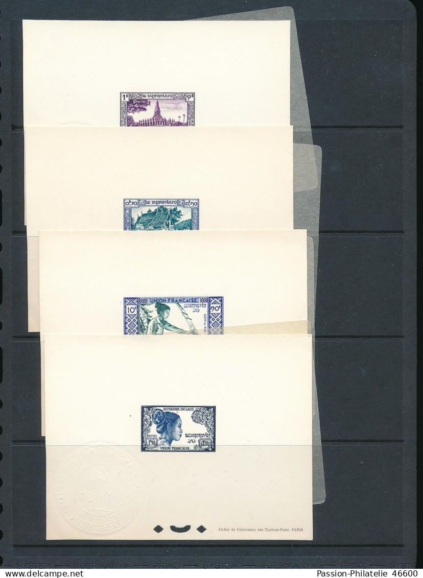 LAOS FIRST ISSUES NICE SELECTION OF IMPERFORATED STAMPS WITH GUM MNH AND LUXE SHEETS - Laos