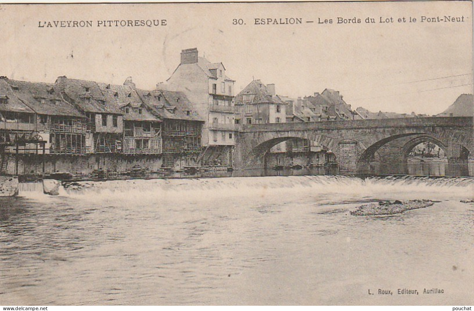 ZY 24 -(12) ESPALION - LES BORDS DU LOT ET LE PONT NEUF - EDIT. ROUX , AURILLAC - 2 SCANS - Espalion