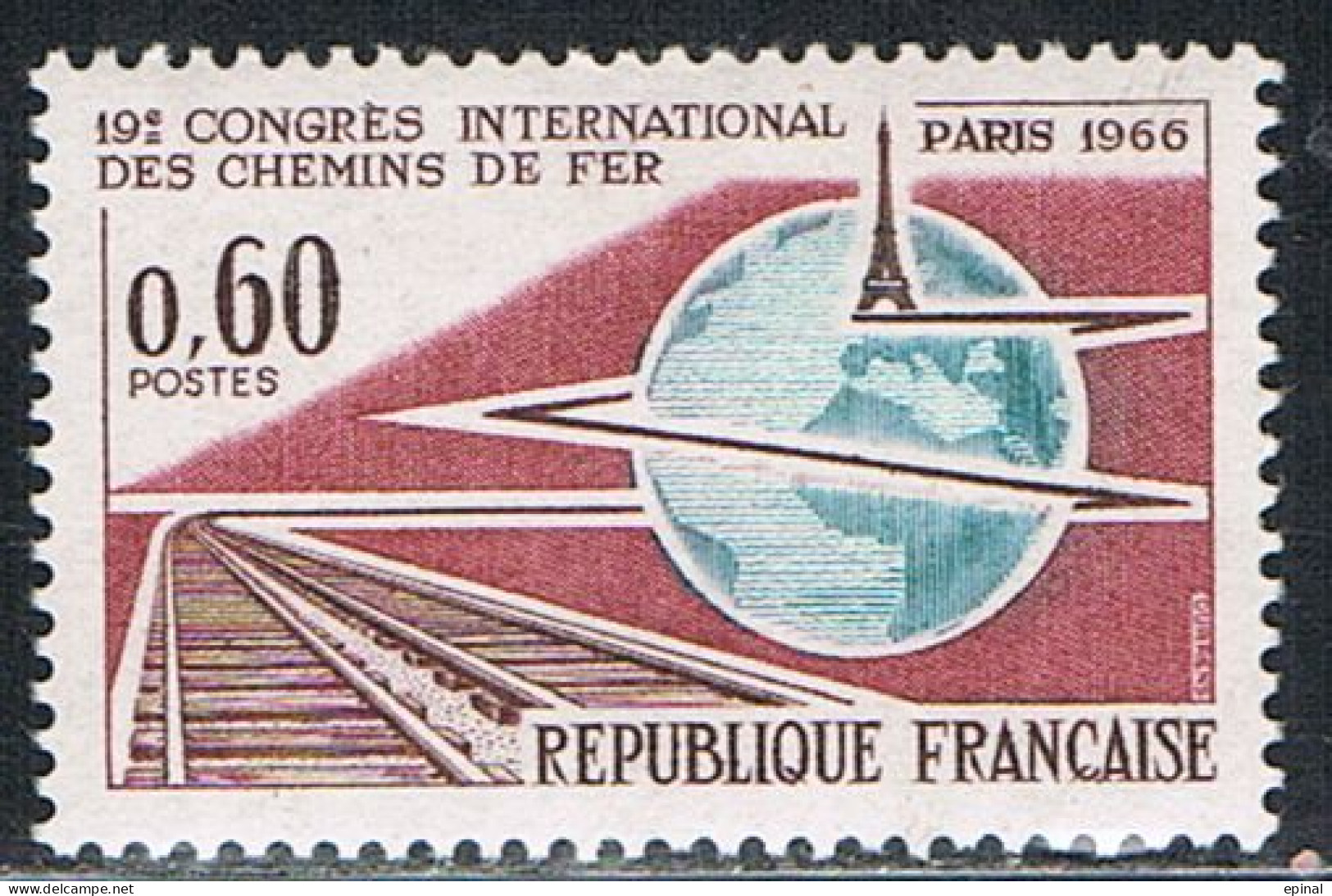 FRANCE : N° 1488 ** (Congrès International Des Chemins De Fer) - PRIX FIXE - Nuevos