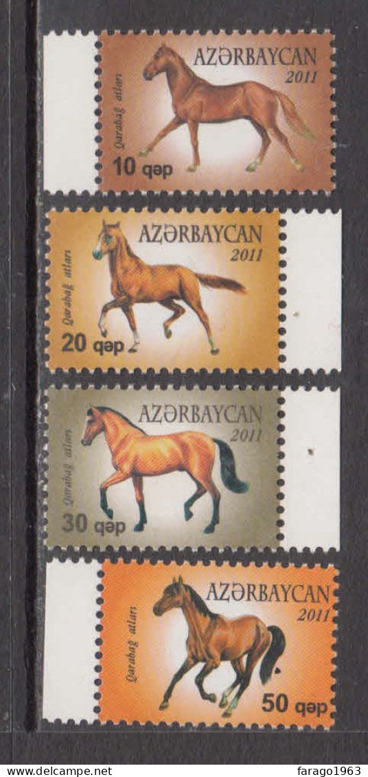 2011 Azerbaijan Horses Complete Set Of 4 MNH - Azerbaijan