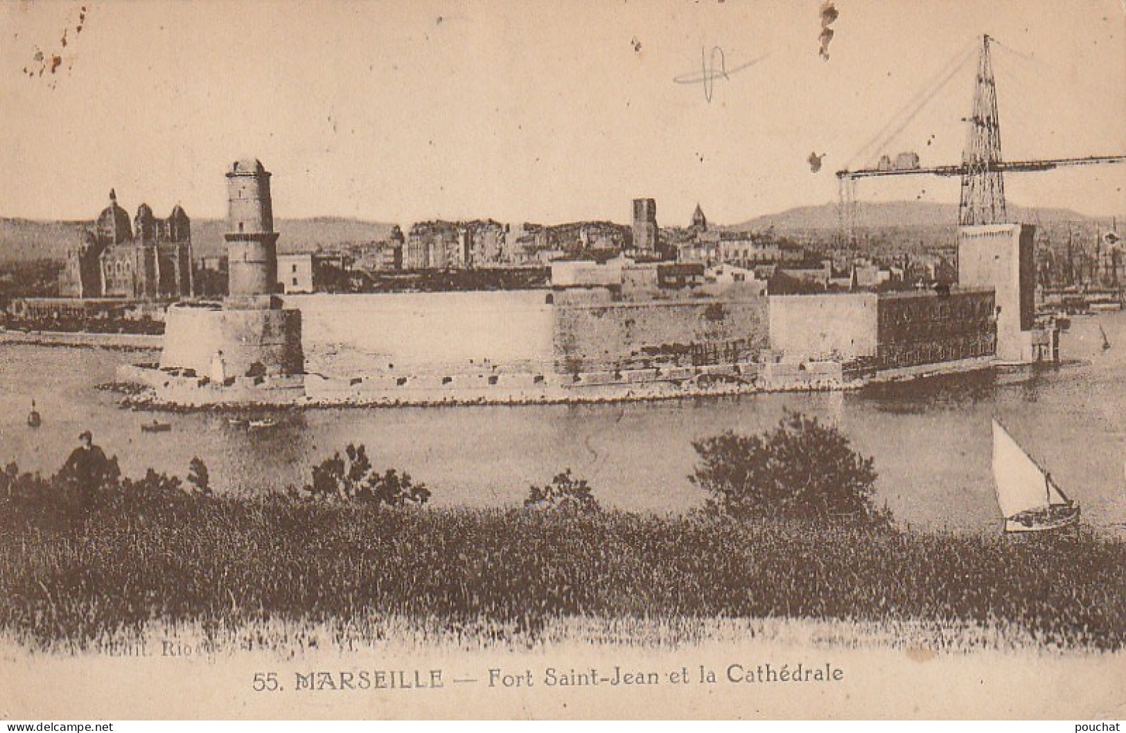 ZY 25-(13) MARSEILLE - FORT SAINT JEAN ET LA CATHEDRALE - 2 SCANS - Vieux Port, Saint Victor, Le Panier