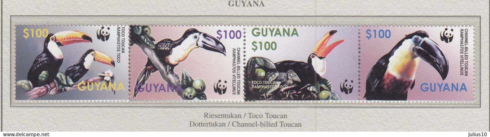 GUYANA 2003 WWF Birds Mi 7626-7629 MNH(**) Fauna 677 - Autres & Non Classés