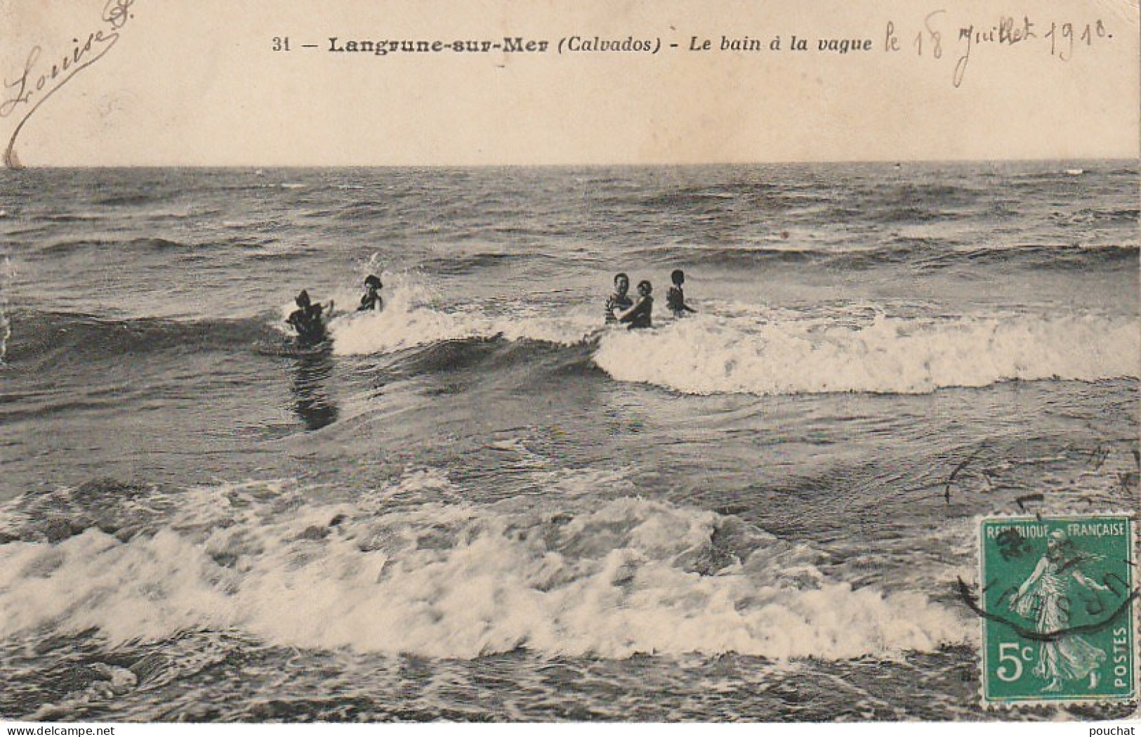 ZY 26 -(14) LANGRUNE SUR MER - LE BAIN A LA VAGUE - ANIMATION - 2  SCANS - Otros & Sin Clasificación