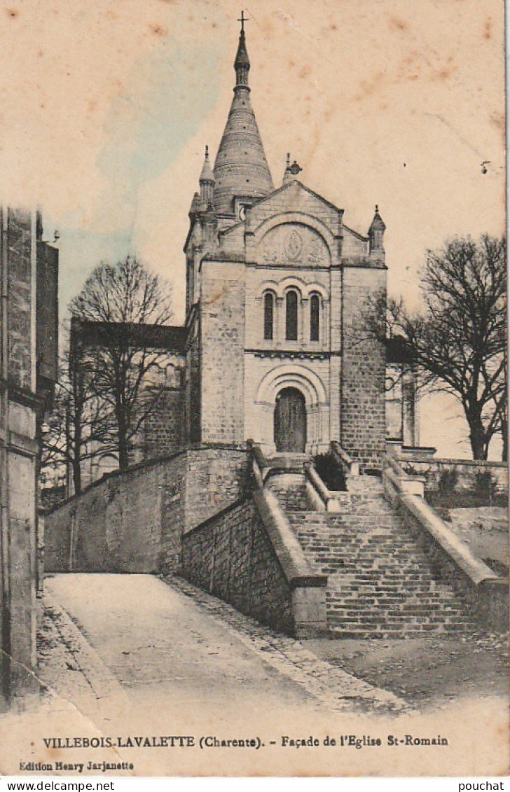 ZY 28-(16) VILLEBOIS LAVALETTE - FACADE DE L' EGLISE ST ROMAIN - 2 SCANS - Otros & Sin Clasificación