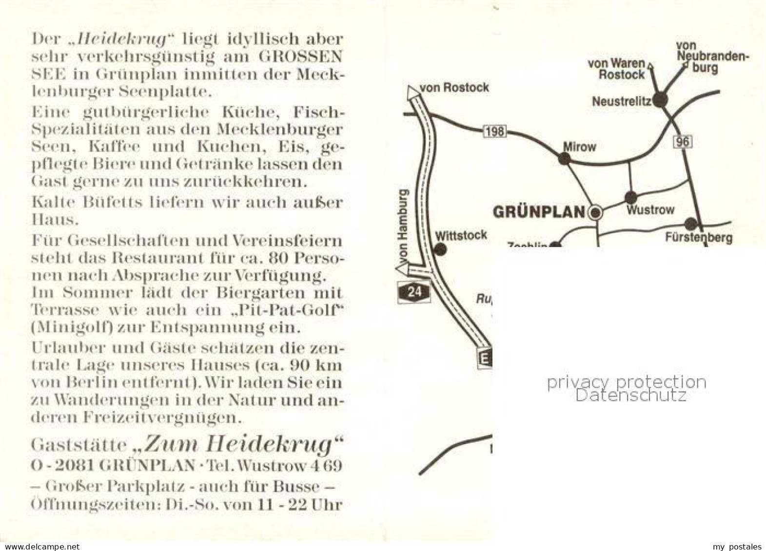 73652414 Gruenplan Gaststaette Zum Heidekrug Grosser See Gruenplan - Altri & Non Classificati