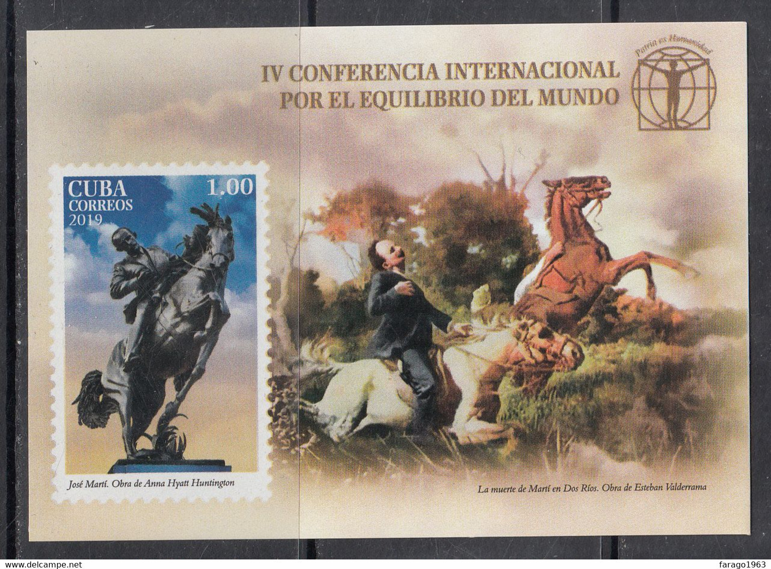 2019 Cuba Marti World Equality Horses Souvenir Sheet MNH - Neufs