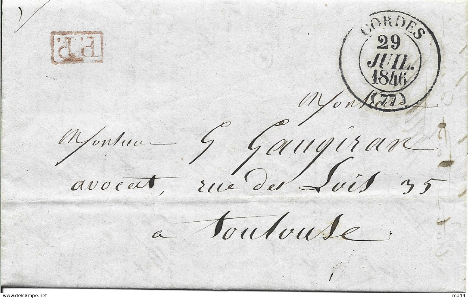 2-4-N1 --- 2 Lettres Tarn CORDES Type 13 En PD (sans Taxe) Et PP - 1801-1848: Precursors XIX