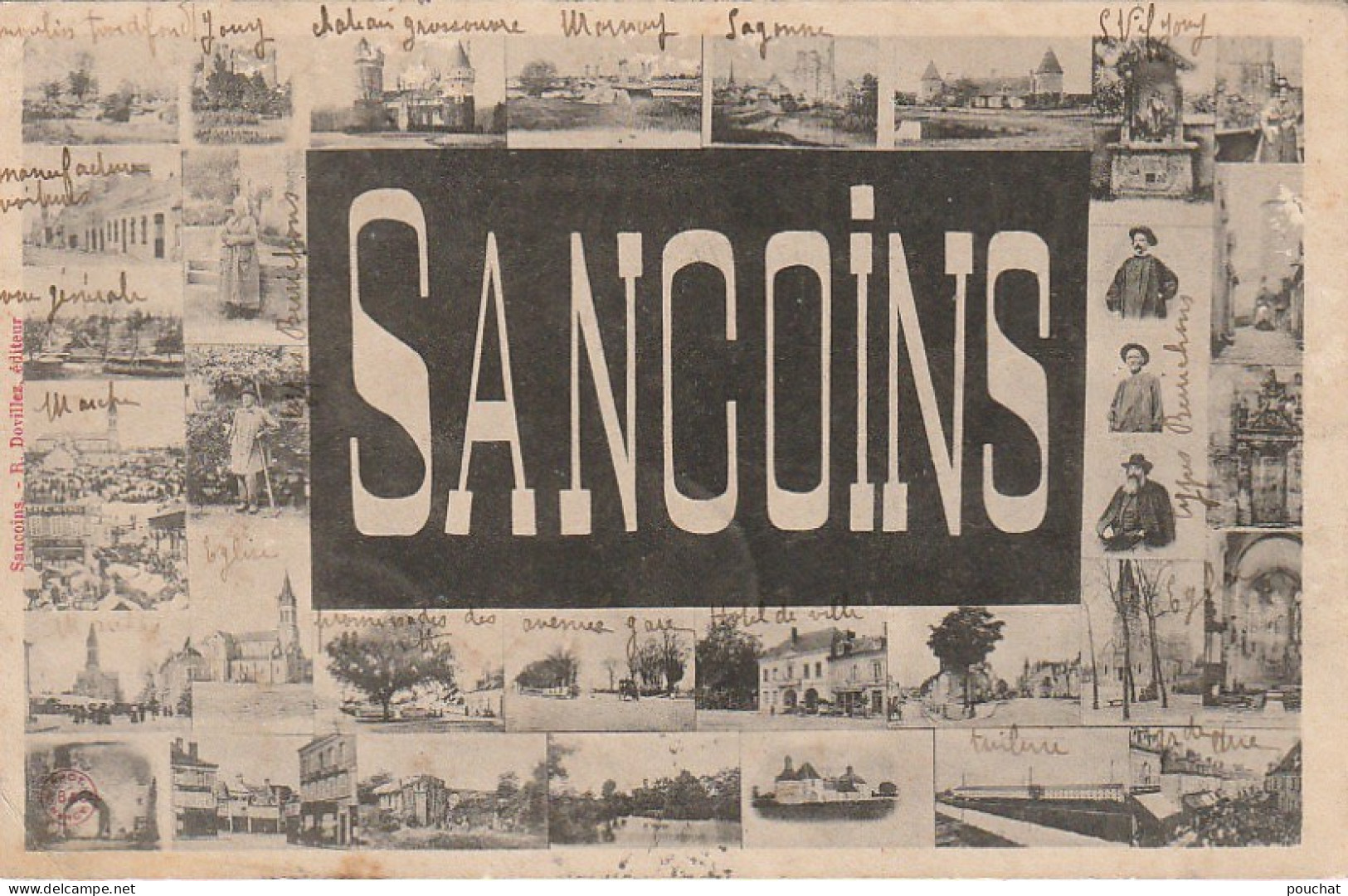 ZY 30-(18) SANCOINS - CARTE  MULTIVUES - EDIT. DOVILLEZ , SANCOINS - 2 SCANS - Sancoins