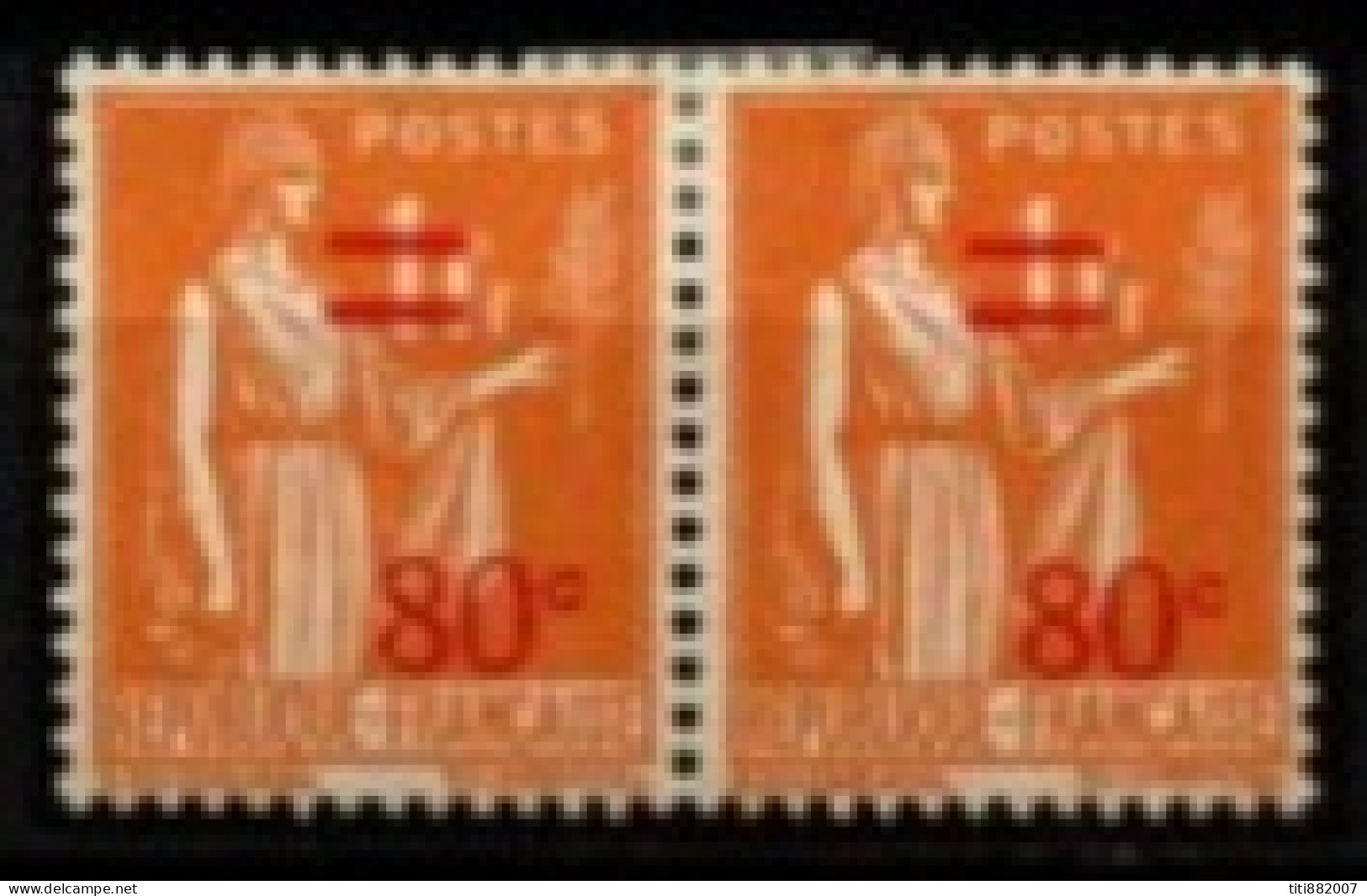 FRANCE    -   1937 .   Y&T N° 359 *.   Surcharge Déplacée - Unused Stamps