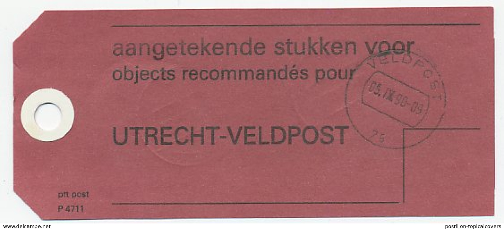 Postzaklabel Utrecht Veldpost 75 1990 - Duitsland - Ohne Zuordnung