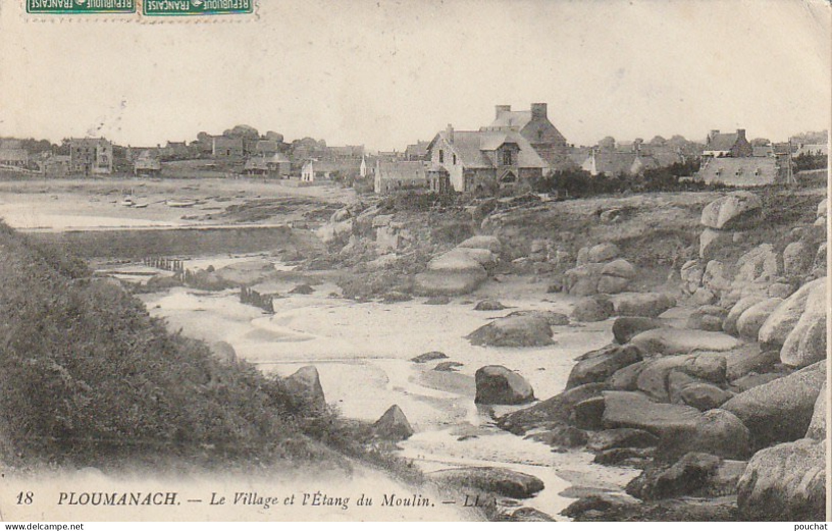 ZY 34 -(22) PLOUMANACH - LE VILLAGE ET  L' ETANG  DU MOULIN - 2 SCANS - Ploumanac'h