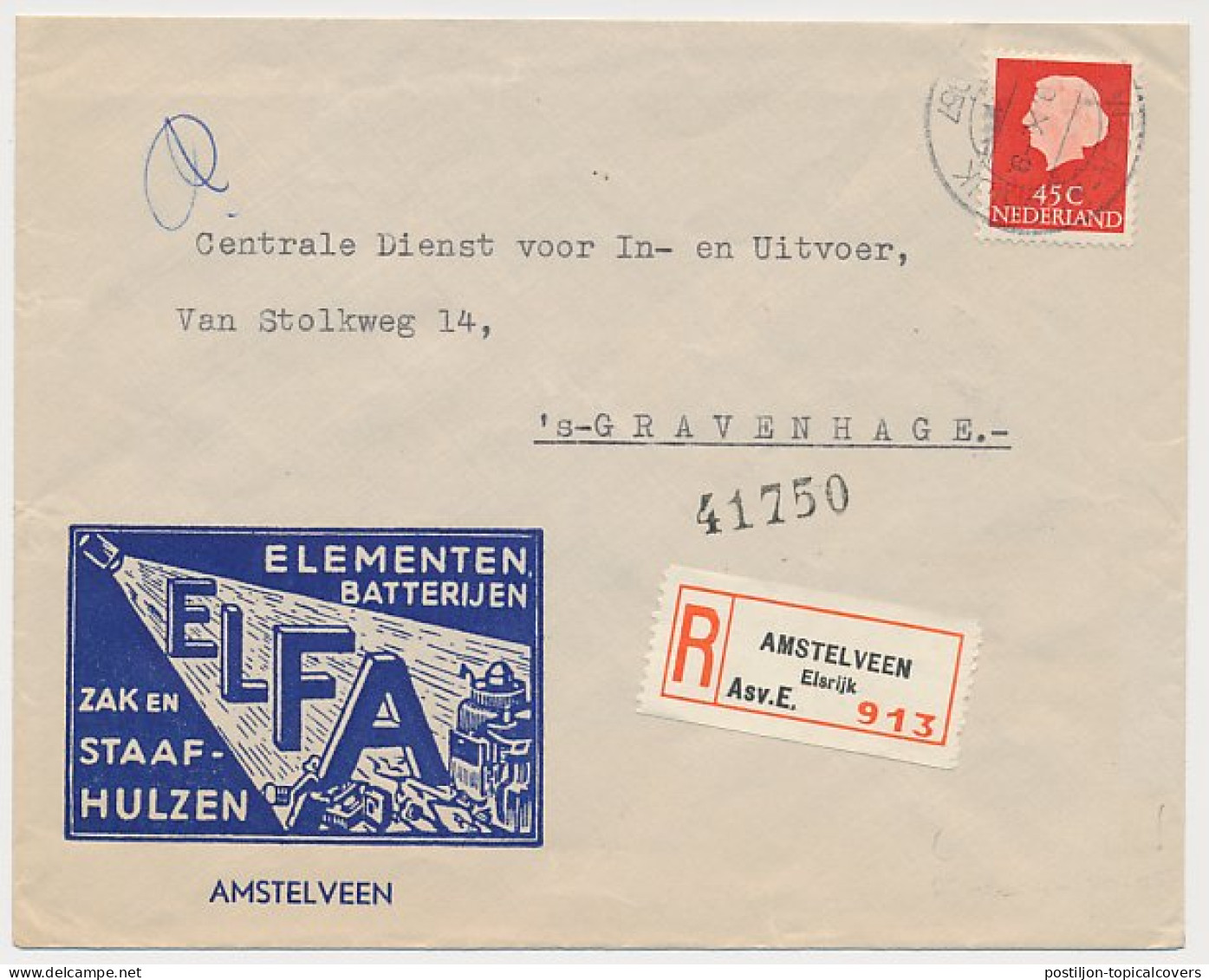 Firma Envelop Amstelveen 1957 - ELFA Batterijen - Zonder Classificatie