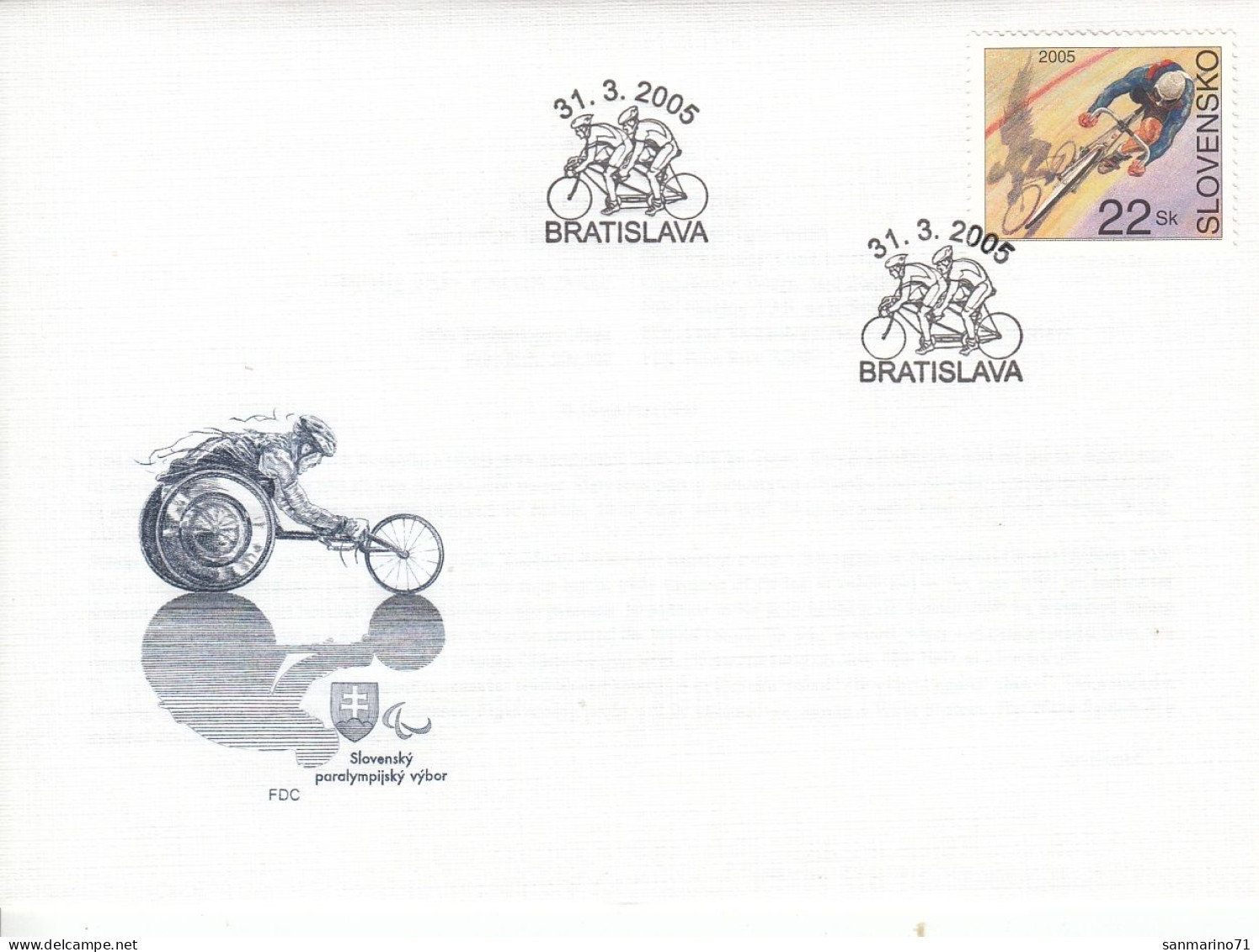 FDC SLOVAKIA 511 - Cycling