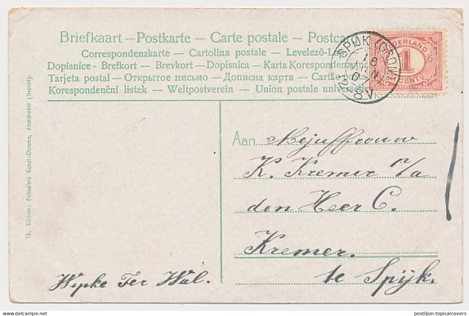 Kleinrondstempel Spijk (Gron:) 1907 - Zonder Classificatie