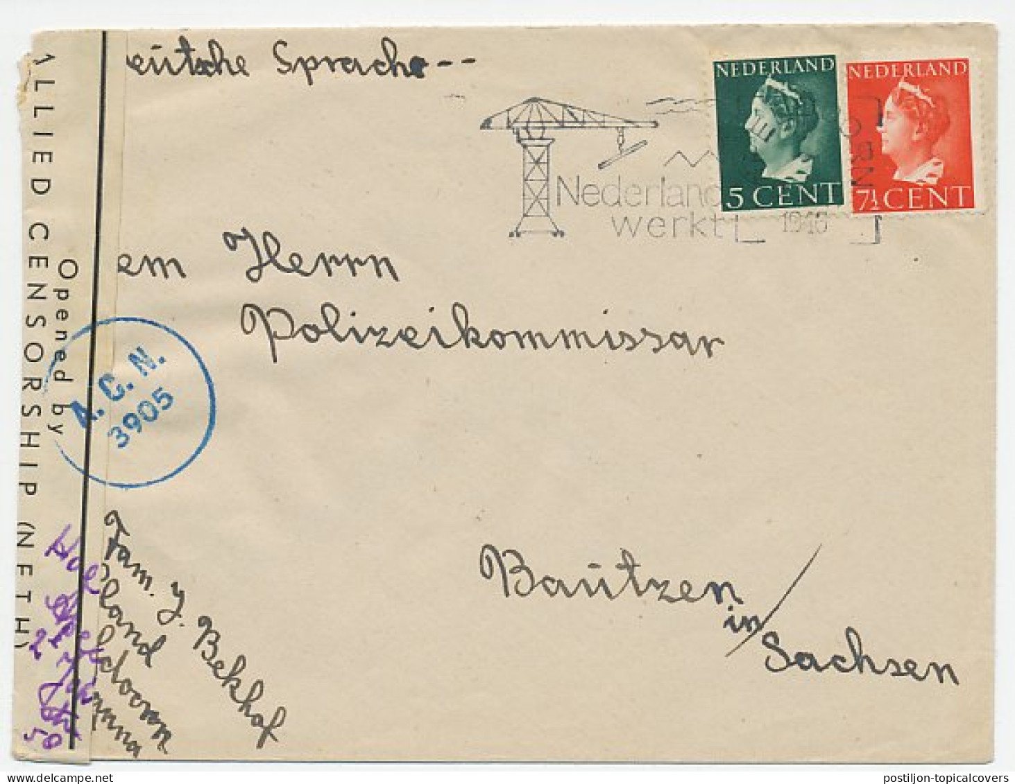 Apeldoorn - Duitsland 1946 - Censuur ACN - Zonder Classificatie