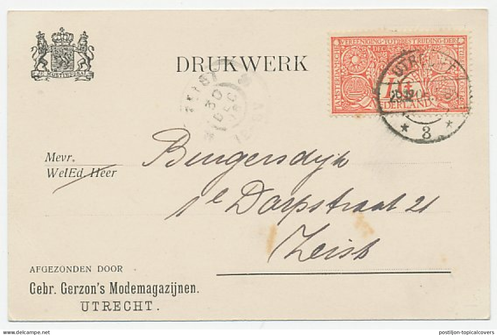 Em. Tuberculose 1906 Utrecht - Zeist - Zonder Classificatie