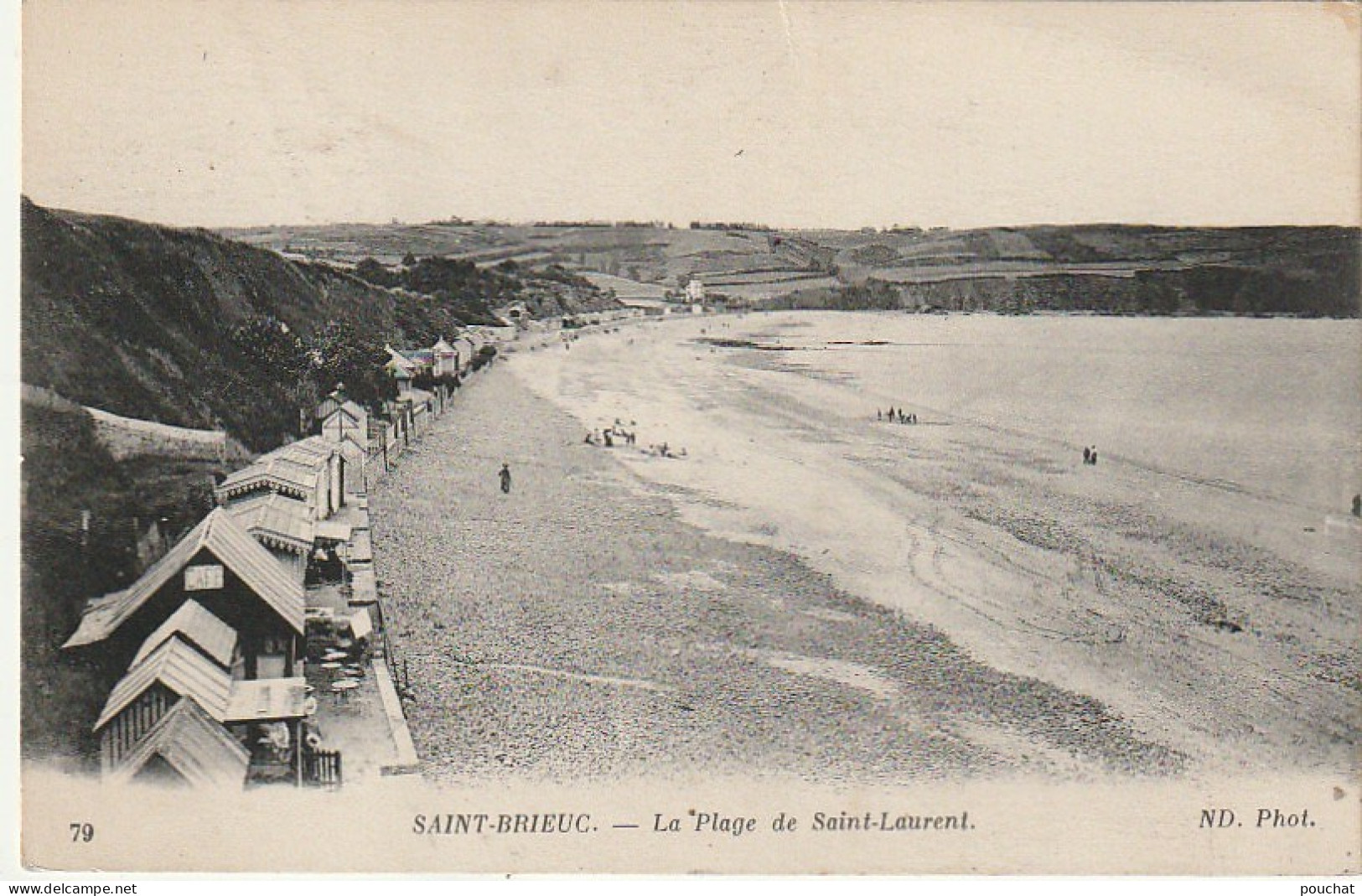 ZY 34 -(22) SAINT BRIEUC - LA PLAGE ET SAINT LAURENT - CAFE DE PLAGE ET SA TERRASSE - 2 SCANS - Saint-Brieuc