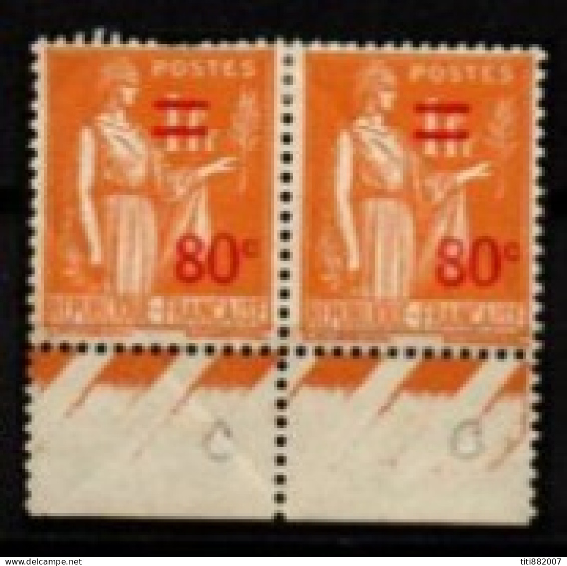 FRANCE    -   1937 .   Y&T N° 359 *.   8 Ouvert Sur  2° Timbre - Unused Stamps