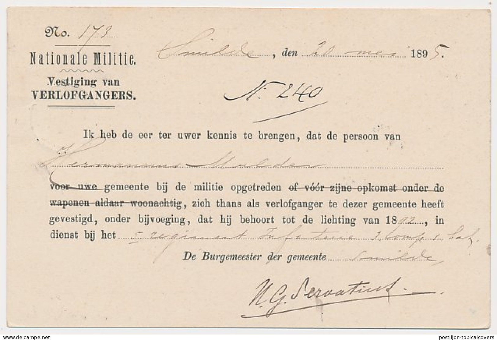 Kleinrondstempel Smilde 1895 - Zonder Classificatie