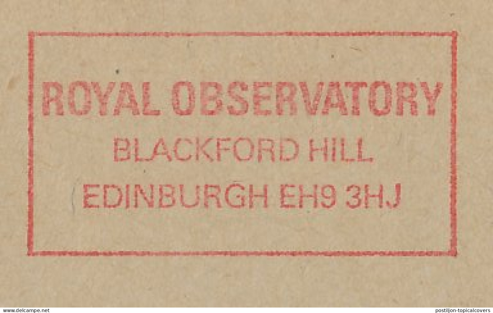 Meter Cover GB / UK 1987 Royal Observatory Edinburgh - Astronomùia