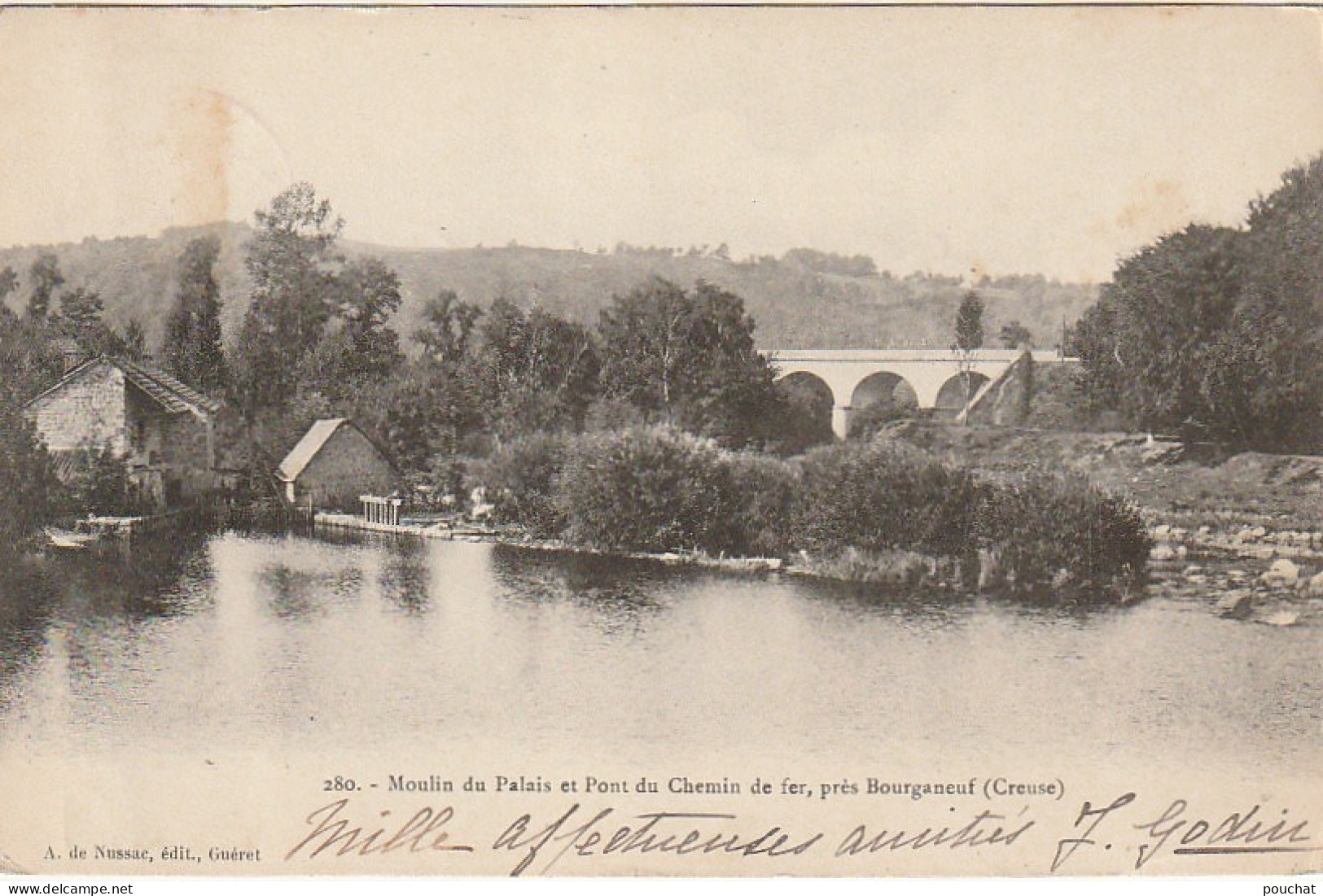 ZY 35-(23) MOULIN DU PALAIS ET PONT DU CHEMIN DE FER , PRES BOURGANEUF - 2 SCANS - Other & Unclassified