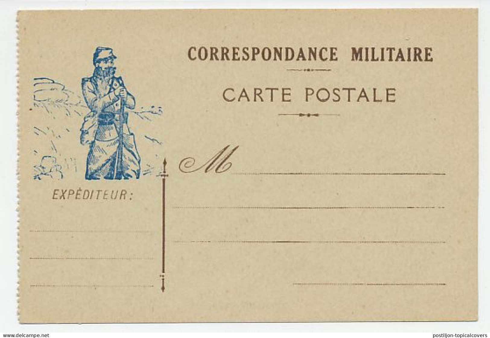 Military Service Card France Soldier - Militaria