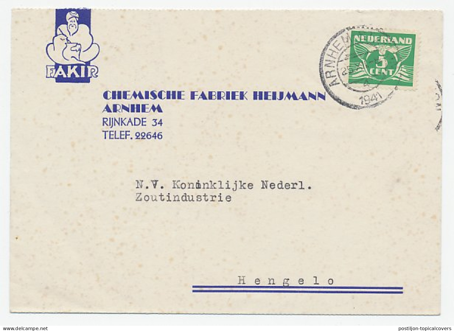 Firma Briefkaart Arnhem 1941 - Fakir - Zonder Classificatie