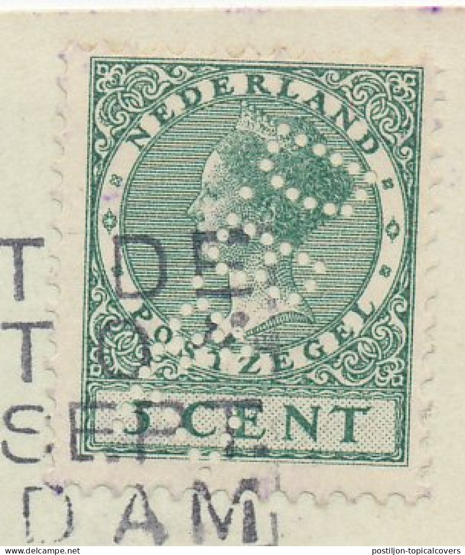 Perfin Verhoeven 137 - D.B.&Z. - Rotterdam 1928 - Zonder Classificatie