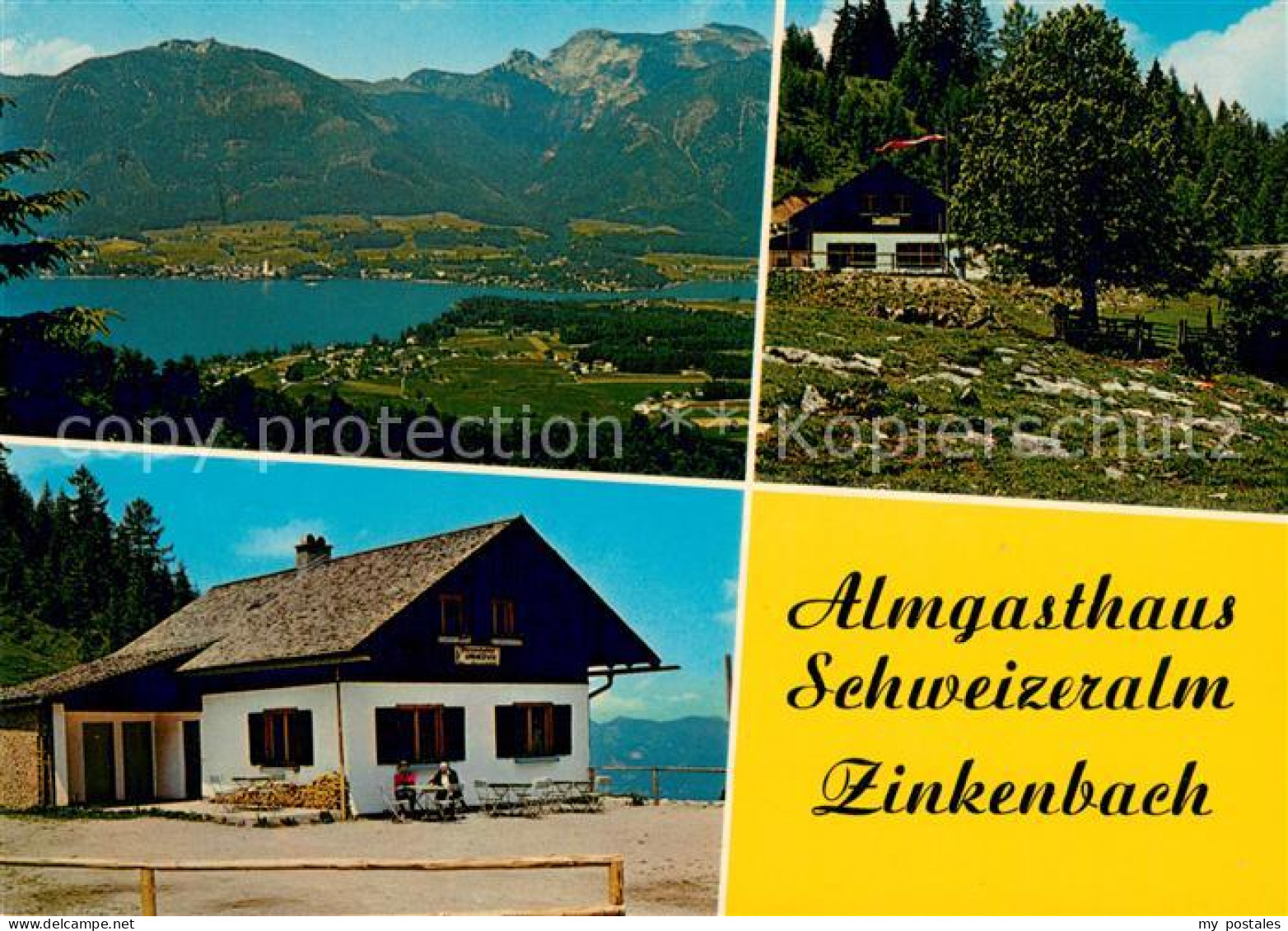 73652317 Zinkenbach Almgasthaus Schweizeralm Panorama Wolfgangsee Alpen Zinkenba - Autres & Non Classés