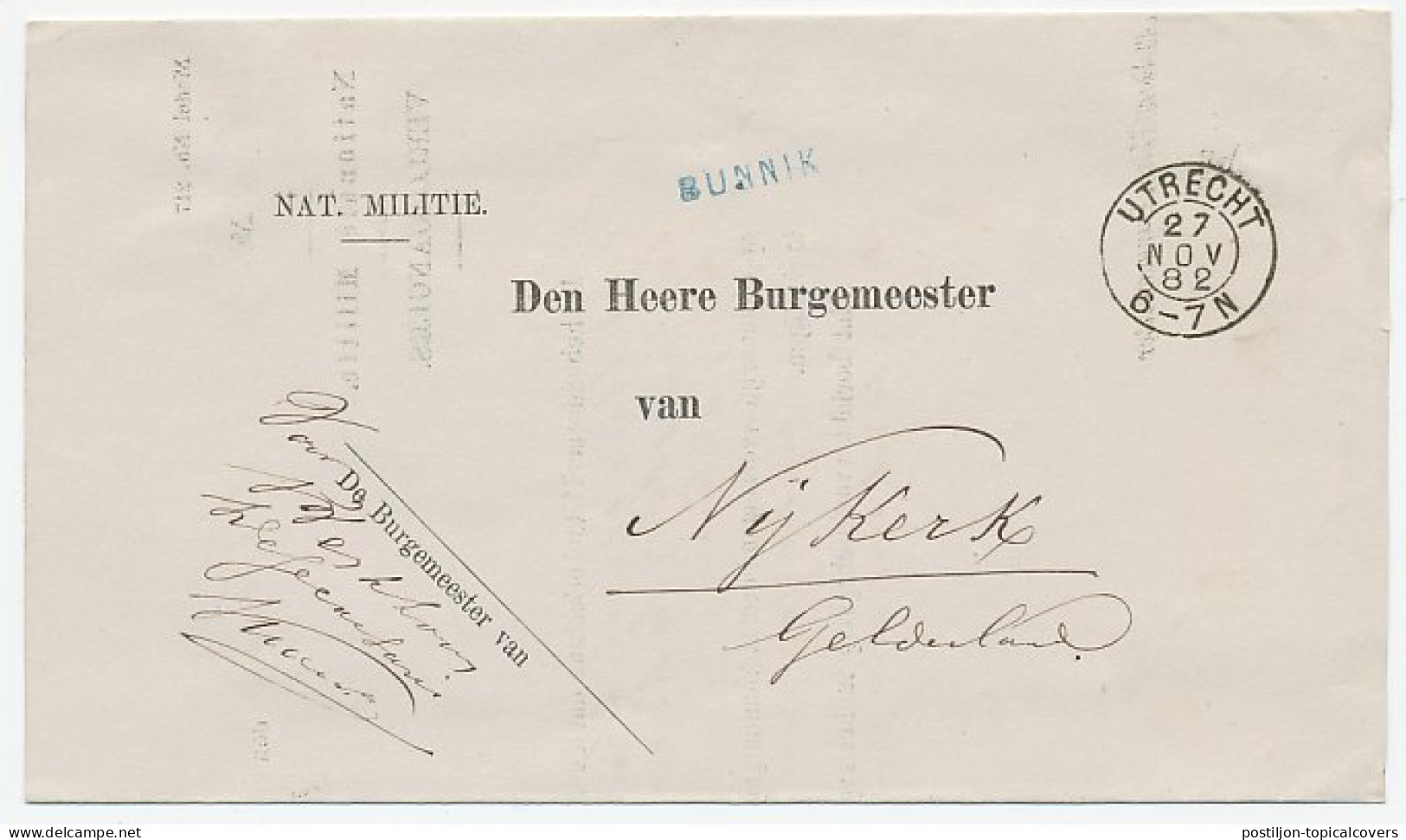 Naamstempel Bunnik 1882 - Lettres & Documents