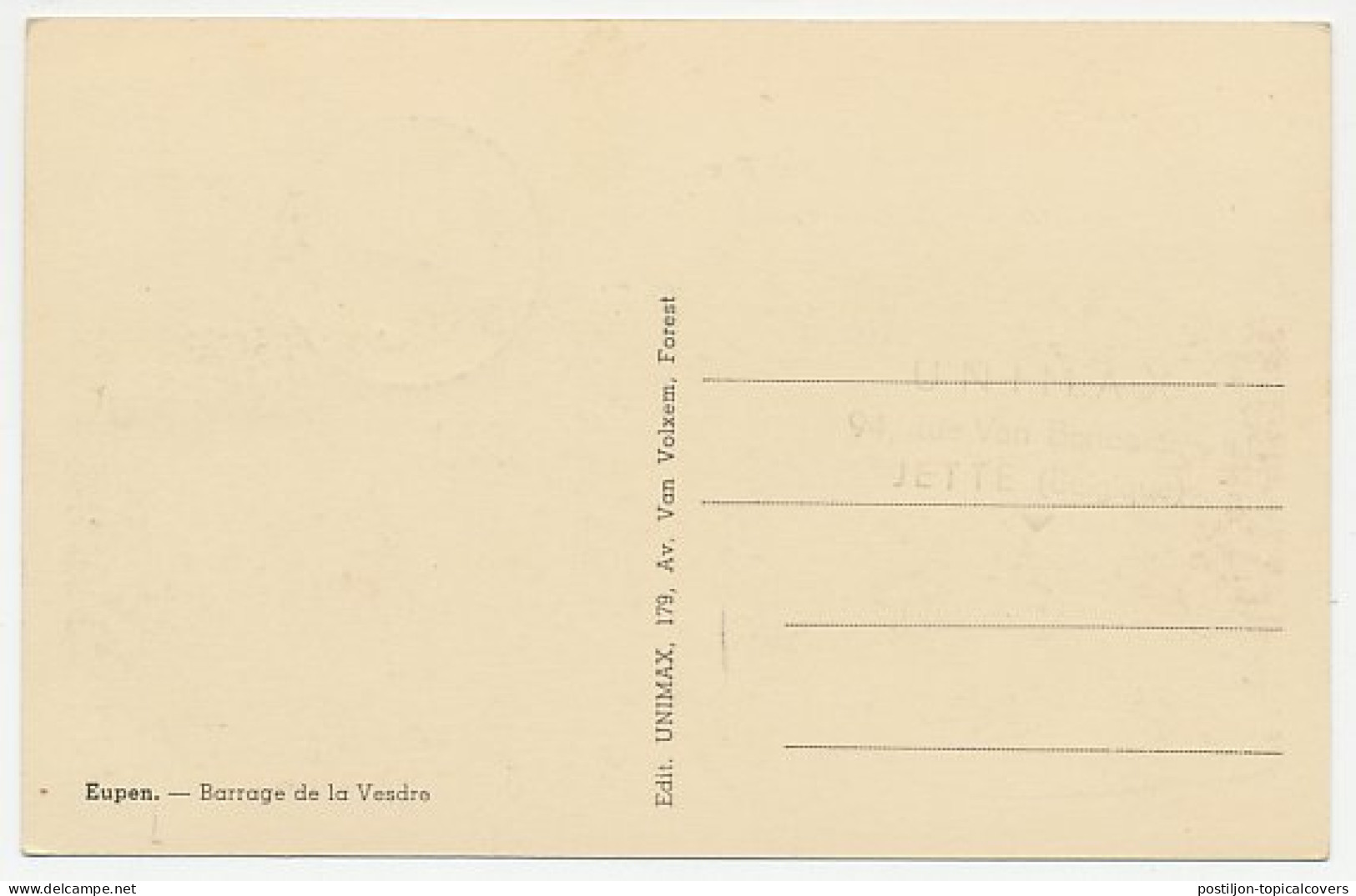 Maximum Card Belgium 1953 Weir - Eupen - La Vesdre - Ohne Zuordnung