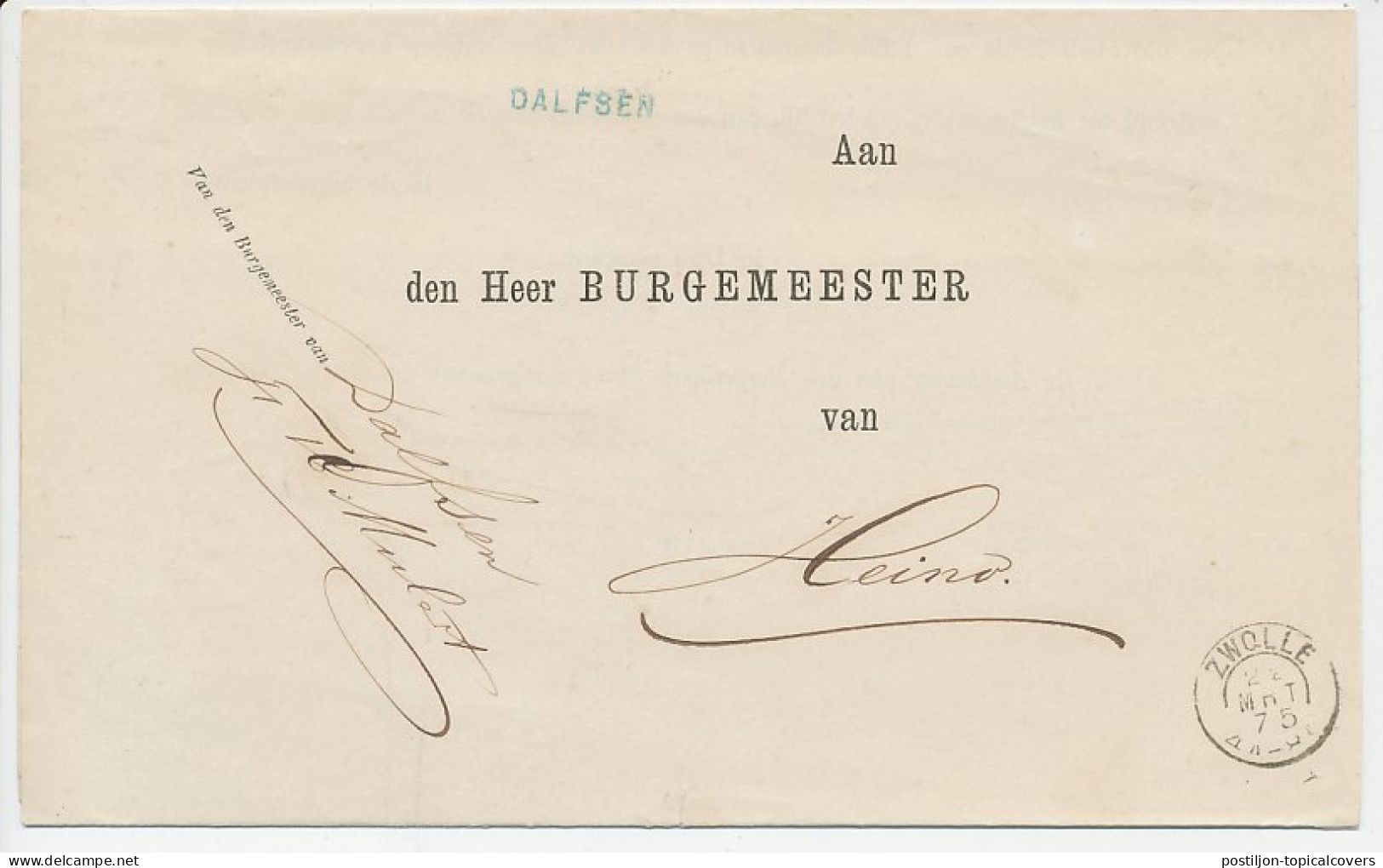 Naamstempel Dalfsen 1875 - Covers & Documents