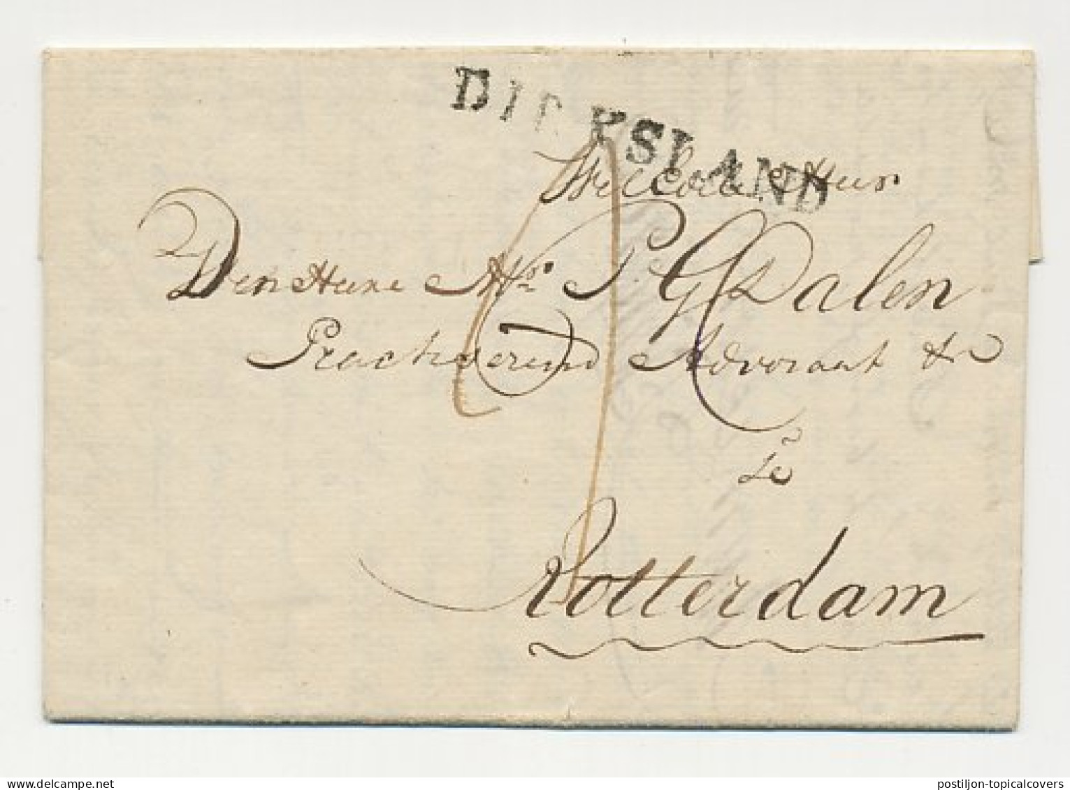 Distributiekantoor Goeree - Dirksland - Rotterdam 1823 - ...-1852 Prephilately