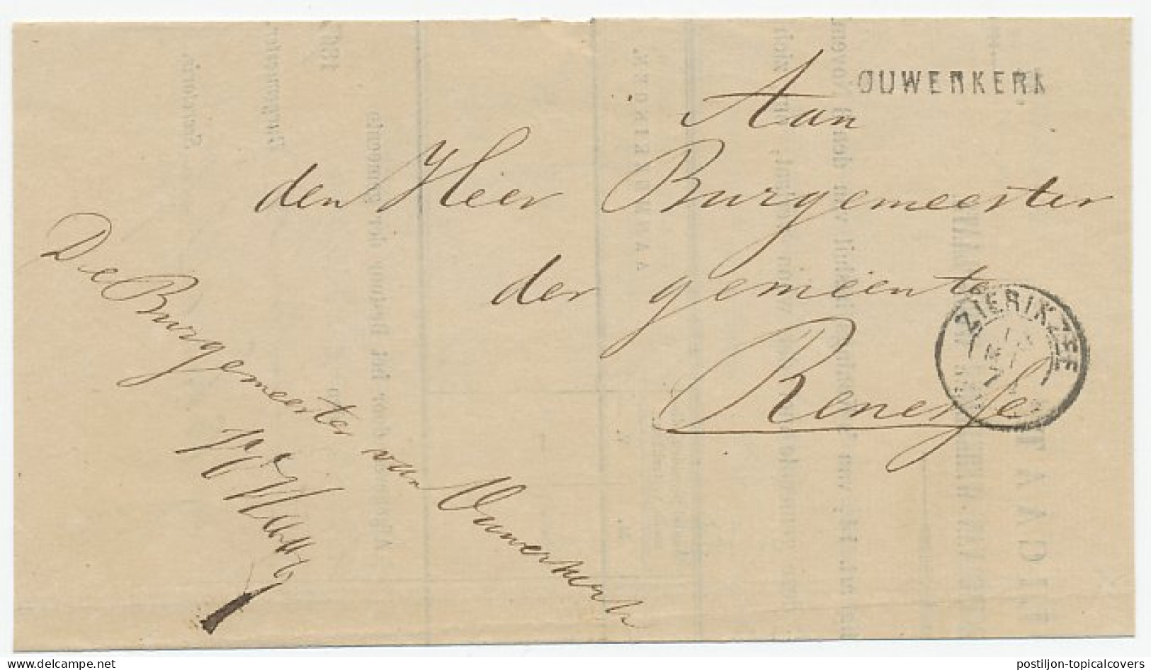 Naamstempel Ouwerkerk 1871 - Covers & Documents