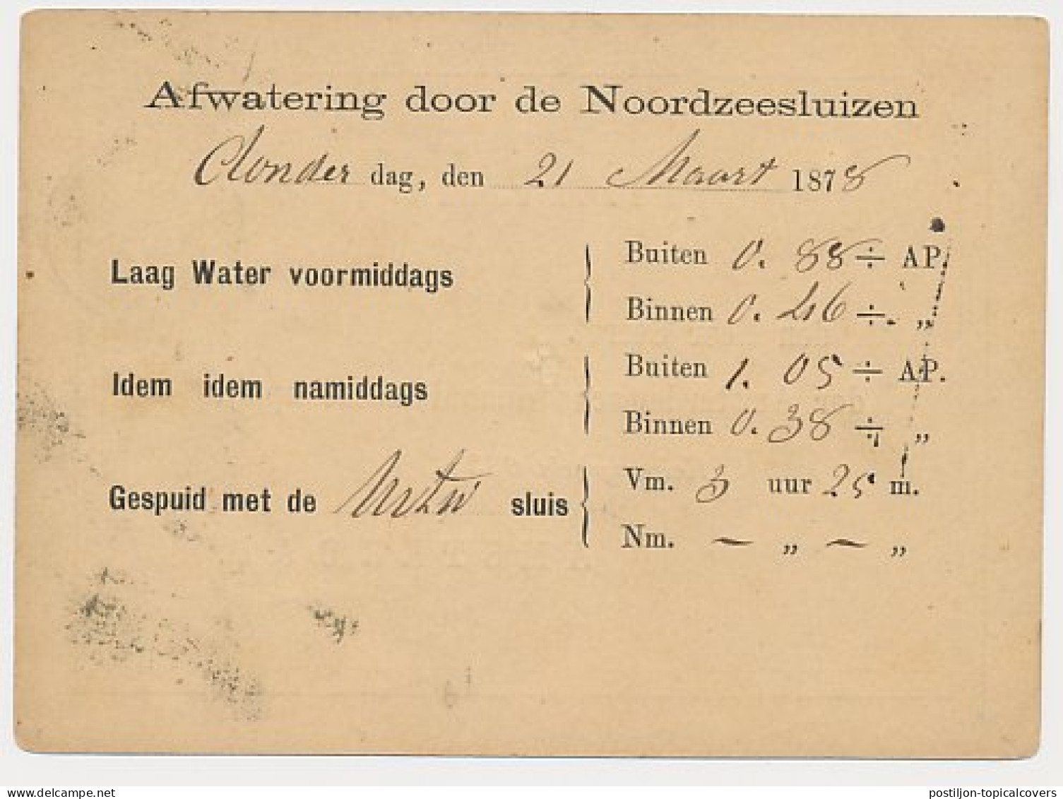 IJmuiden - Trein Takjestempel Haarlem - Helder 1878 - Cartas & Documentos