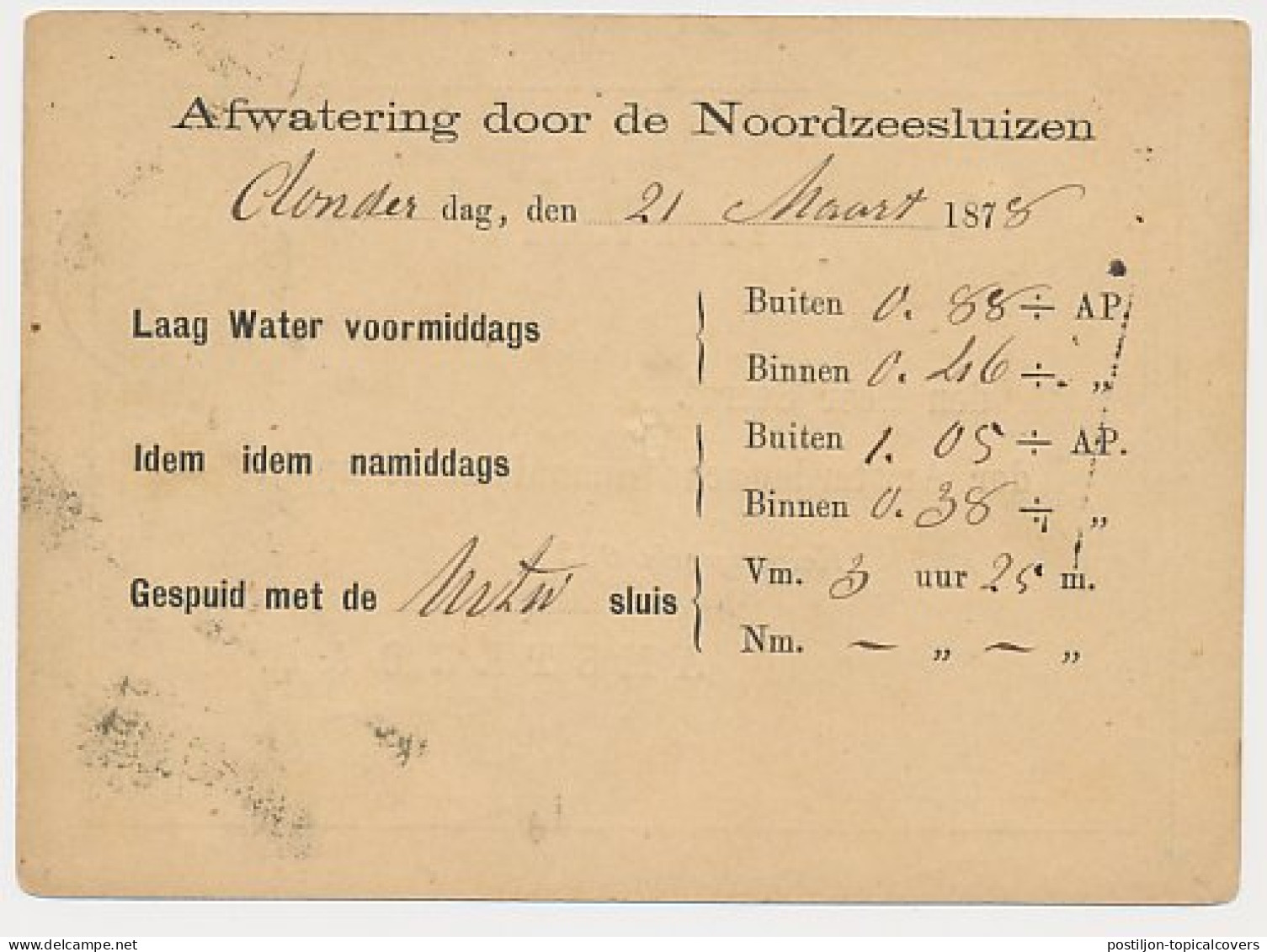 IJmuiden - Trein Takjestempel Haarlem - Helder 1878 - Covers & Documents