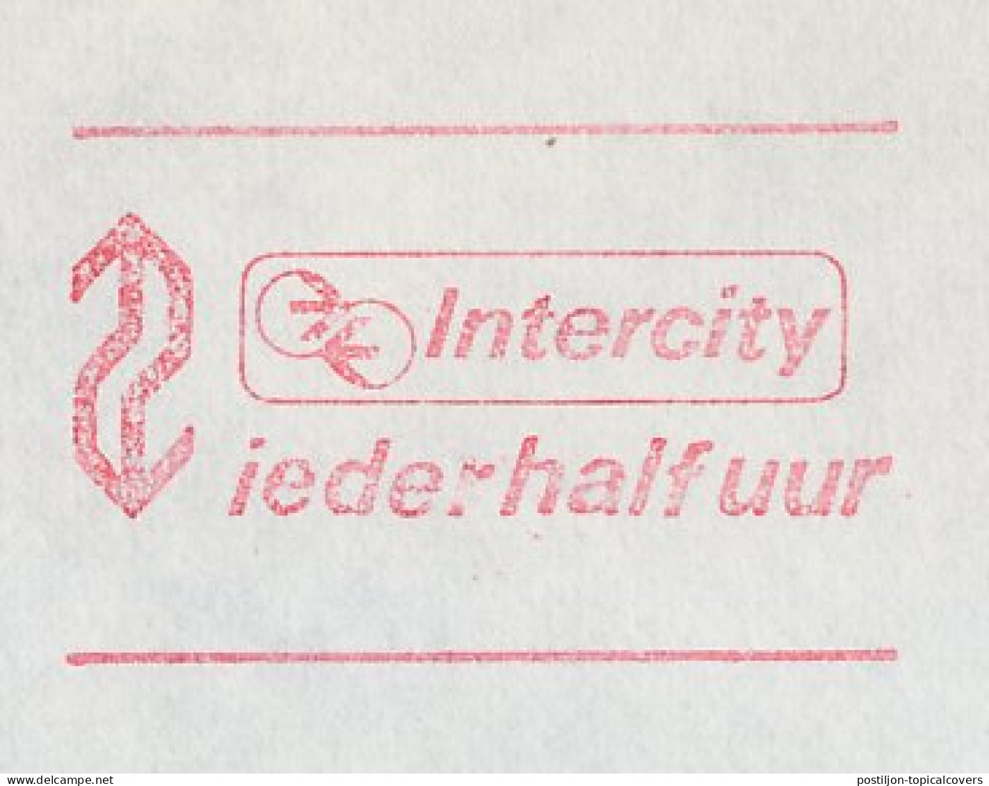 Illustrated Meter Cover Netherlands 1978 - Hasler 2997 NS - Dutch Railways - Intercity Every Half Hour - Tilburg - Trenes