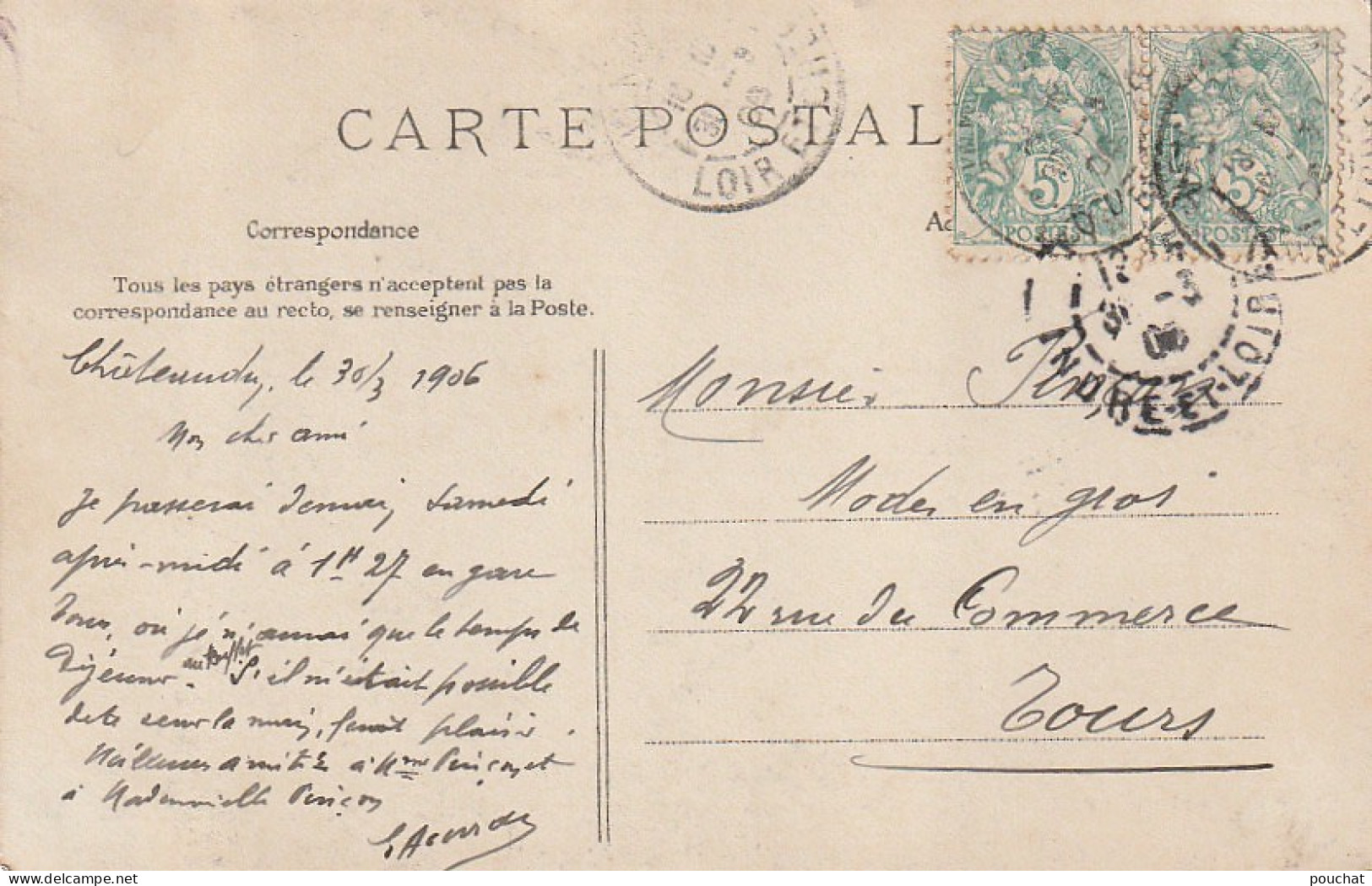 ZY 40-(28) CHATEAUDUN - CARTE FANTAISIE - LETTRES MULTIVUES - 2 SCANS - Chateaudun