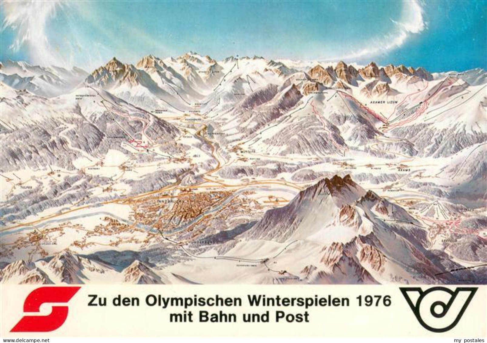 73652260 Innsbruck XII. Olympische Winterspiele 1976 Uebersichtskarte Aus Der Vo - Otros & Sin Clasificación