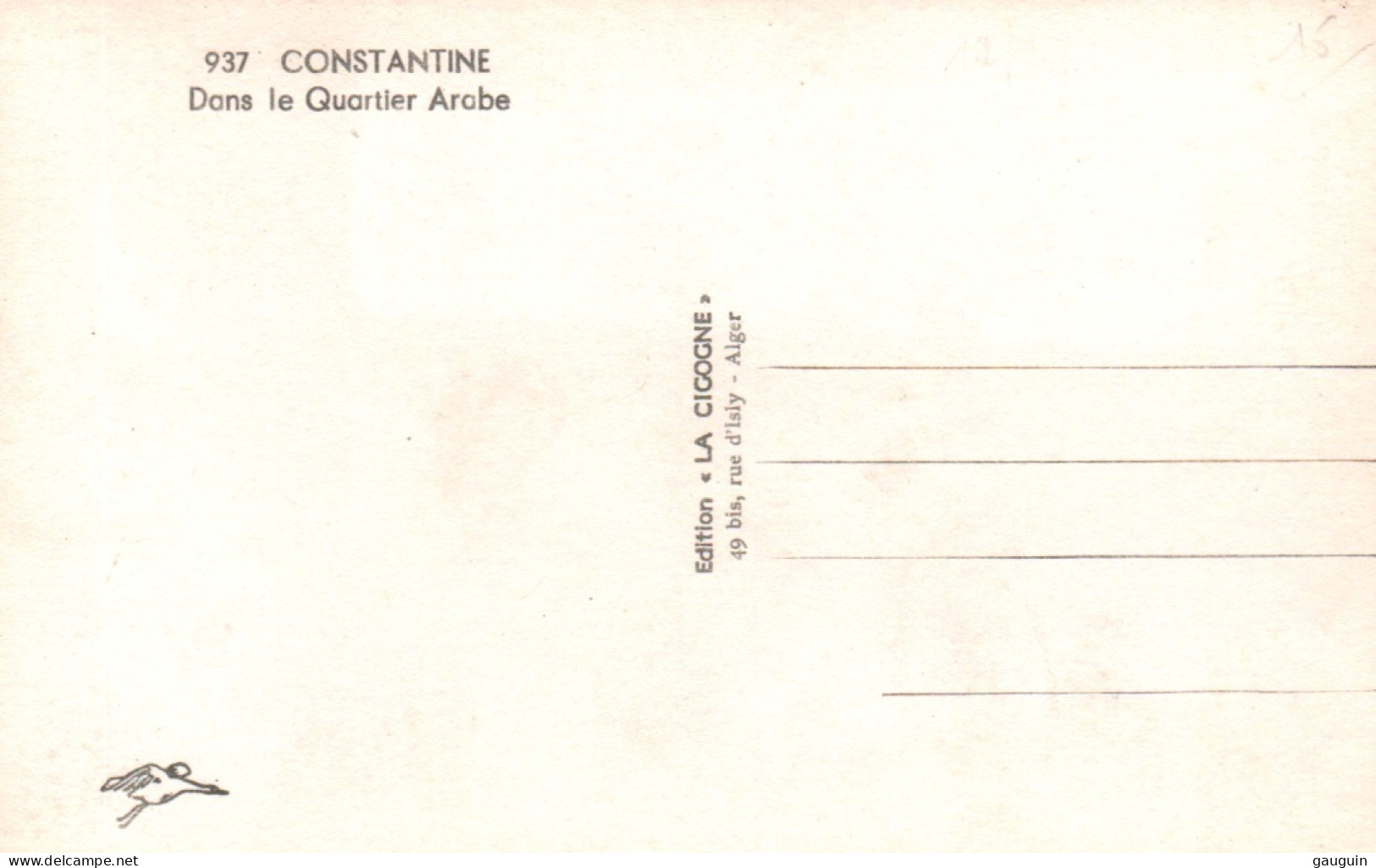 CPA - CONSTANTINE - Dans Le Quartier Arabe - Edition La Cigogne - Constantine