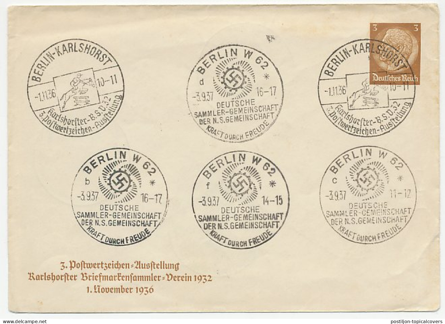 Postal Stationery Germany 1937 Stamp Exhibition Karlshorst 1937 - Horse Jumping - Autres & Non Classés
