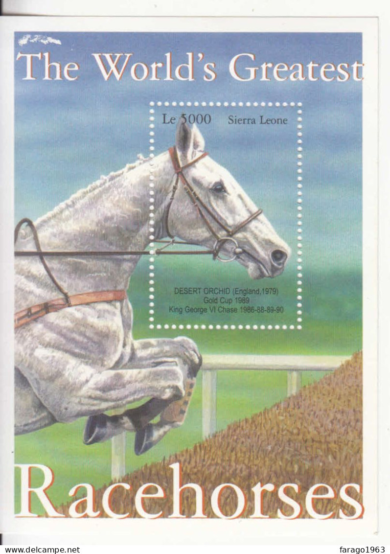 2001 Sierra Leone World' Greatest Racehorses Horses Gambling Souvenir Sheet MNH - Sierra Leone (1961-...)