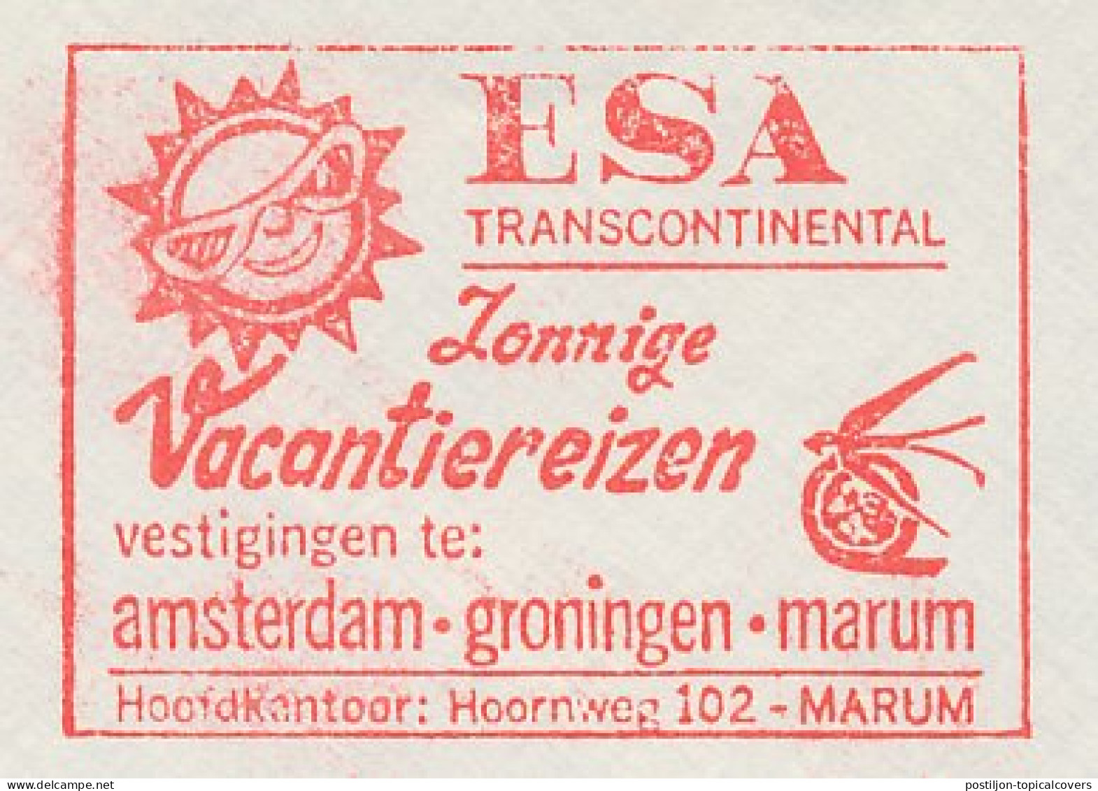 Meter Cover Netherlands 1965 Holiday Travel - Bus Service - Marum - Otros & Sin Clasificación