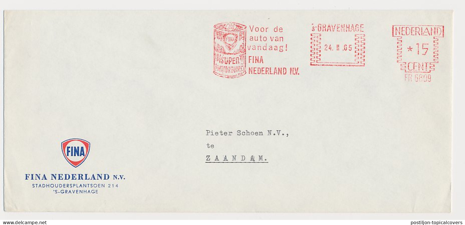Meter Cover Netherlands 1965 Fina - Motor Oil - Other & Unclassified
