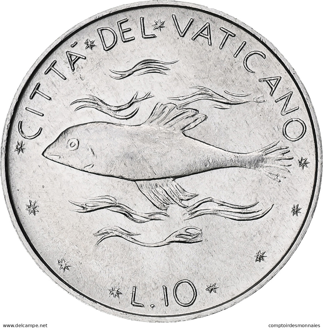 Vatican, Paul VI, 10 Lire, 1974 / Anno XII, Rome, Aluminium, SPL, KM:119 - Vaticano