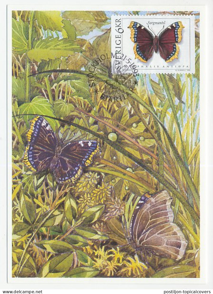 Maximum Card Sweden 1993 Butterfly  - Andere & Zonder Classificatie