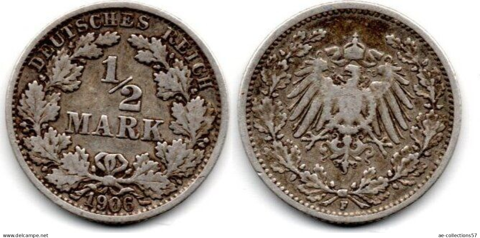 MA 33701 / Allemagne - Deutschland - Germany 1/2 Mark 1906 F TB+ - 1/2 Mark