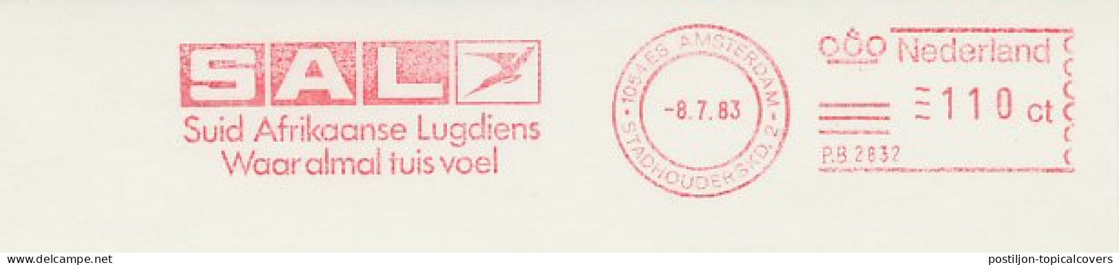 Meter Cut Netherlands 1983 SAL - South African Airline - Airplanes