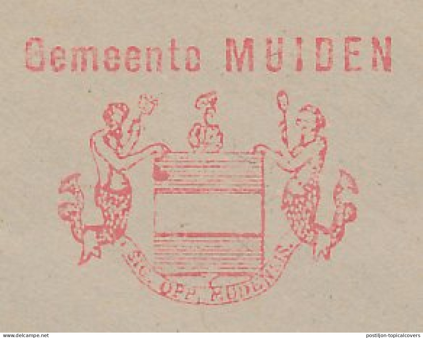 Meter Cover Netherlands 1984 Mermaid - Merman - Municipal Coat Of Arms Muiden - Mythologie