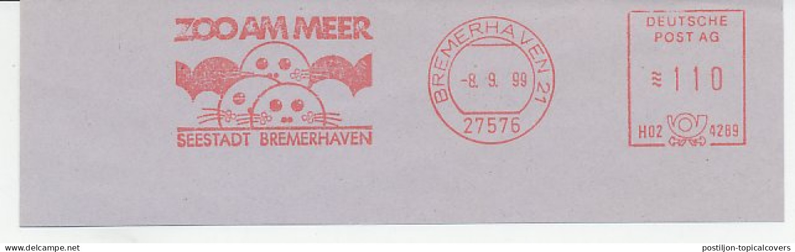 Meter Cut Germany 1999 Seal - Zoo Am Meer - Bremerhaven - Otros & Sin Clasificación
